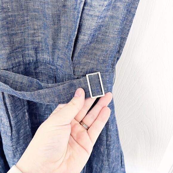 Theory Jalysis Sleeve Less Shirt Dress in Tierra Wash - Picture 8 of 8